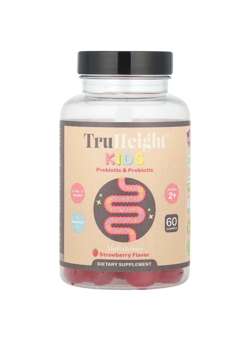 Kids Prebiotic & Probiotic Gummies, For Kids 2+, Strawberry, 60 Gummies